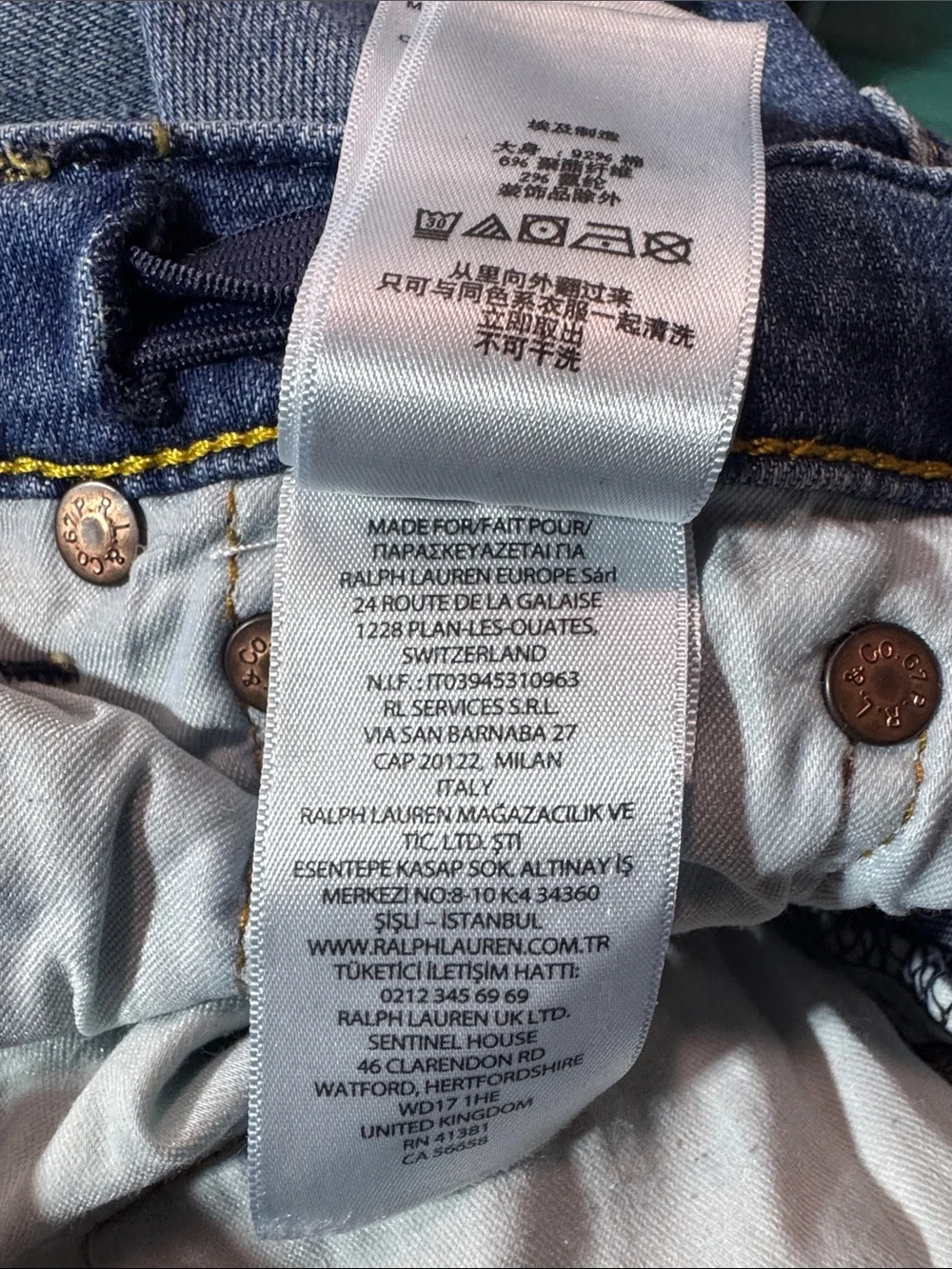 Ralph Lauren Dark Blue Slim Jeans